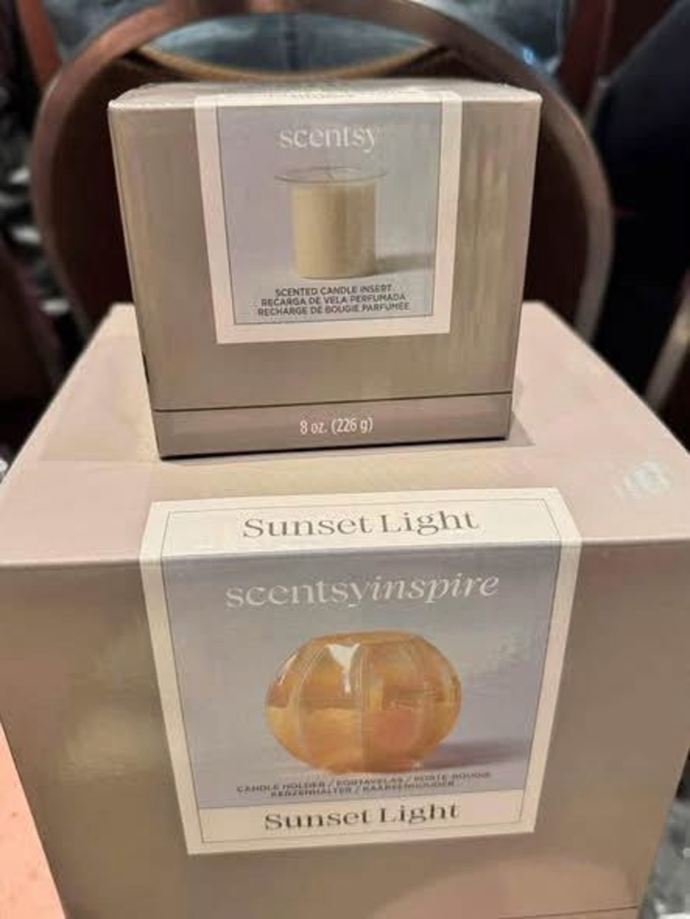 Scentsy Sunset Light Candle Holder with Candle Insert - Cashmere Vanilla Sugar